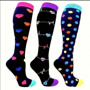Heart/Polka-dot Compression Socks